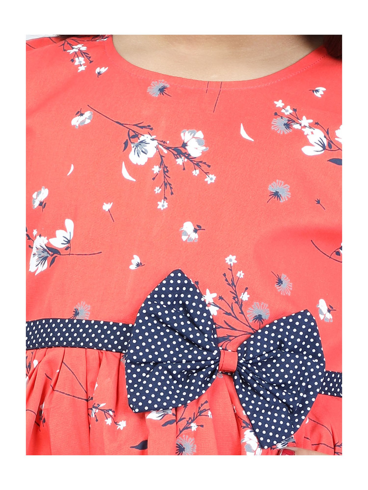 Todd N Teen Kids Coral Floral Print Frock