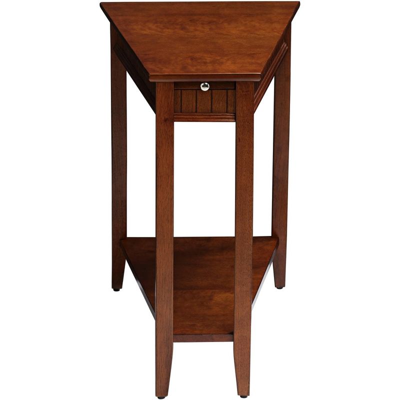 Elm Lane Bentley-II 16" Wide Cherry Wood Wedge Accent Table