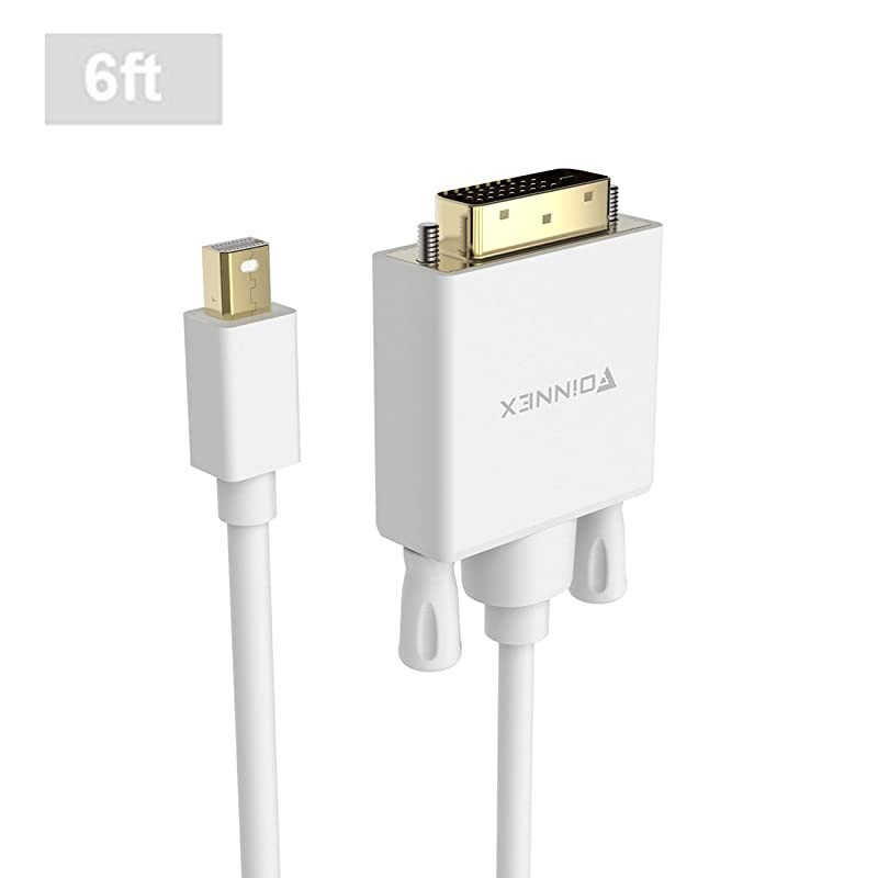 DisplayPortThunderbolt to DVI Adapter CableDP Source in to DVI Out Converter Cord for MacMacBook ProAirSurface Pro 6 5 4 3MS Surface Book to MonitorProjectorTVMale Video Lead 6 ft