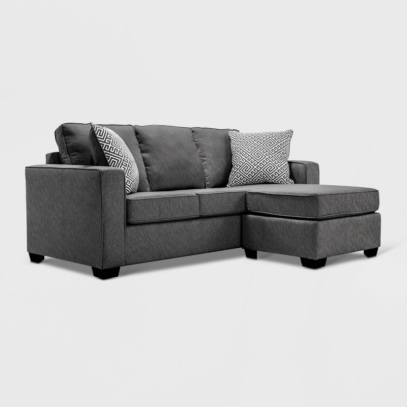 Lincoln Reversible Sectional Charcoal Gray - True Seating