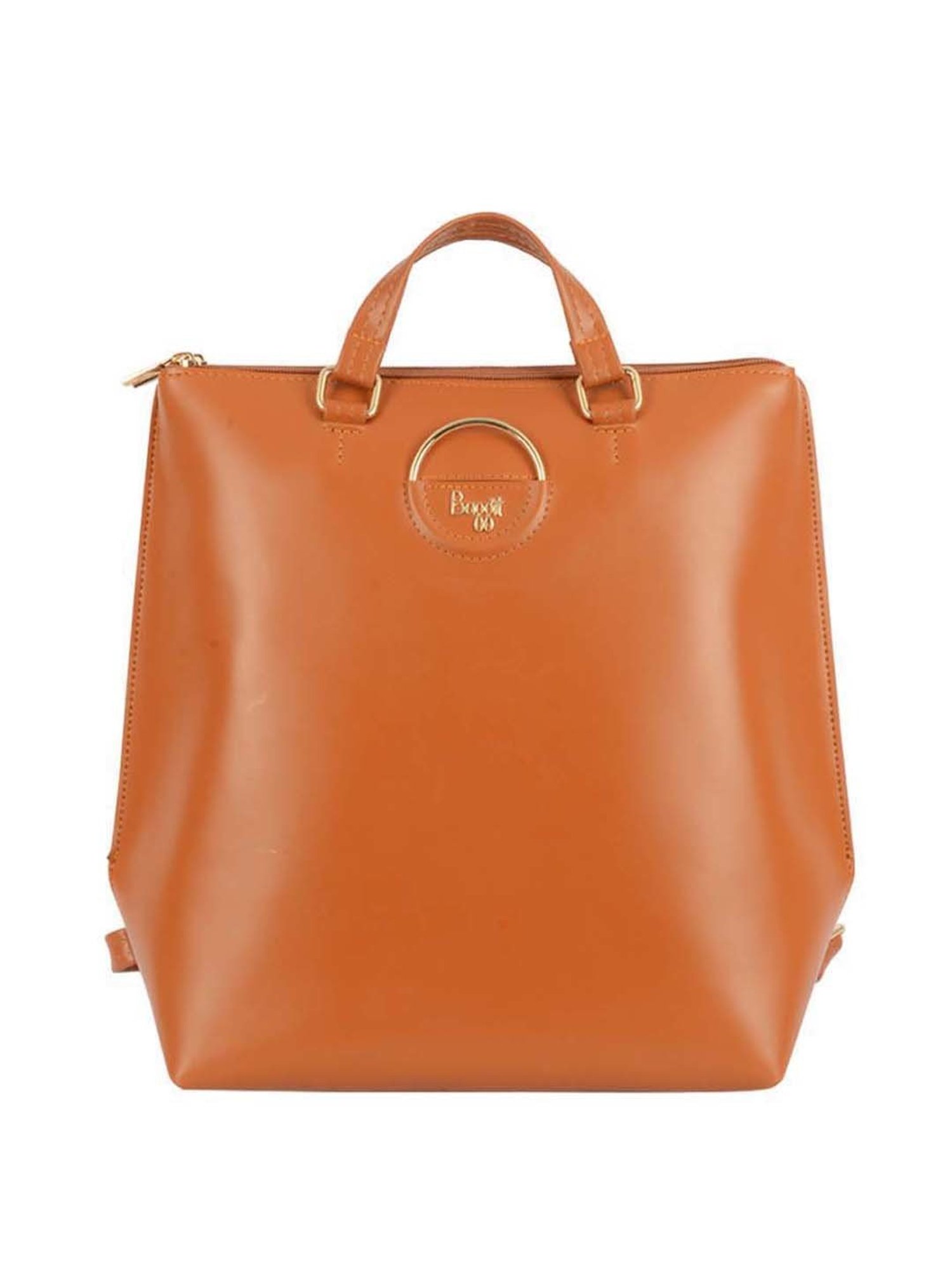 Baggit Tan Solid Medium Convertible Backpack