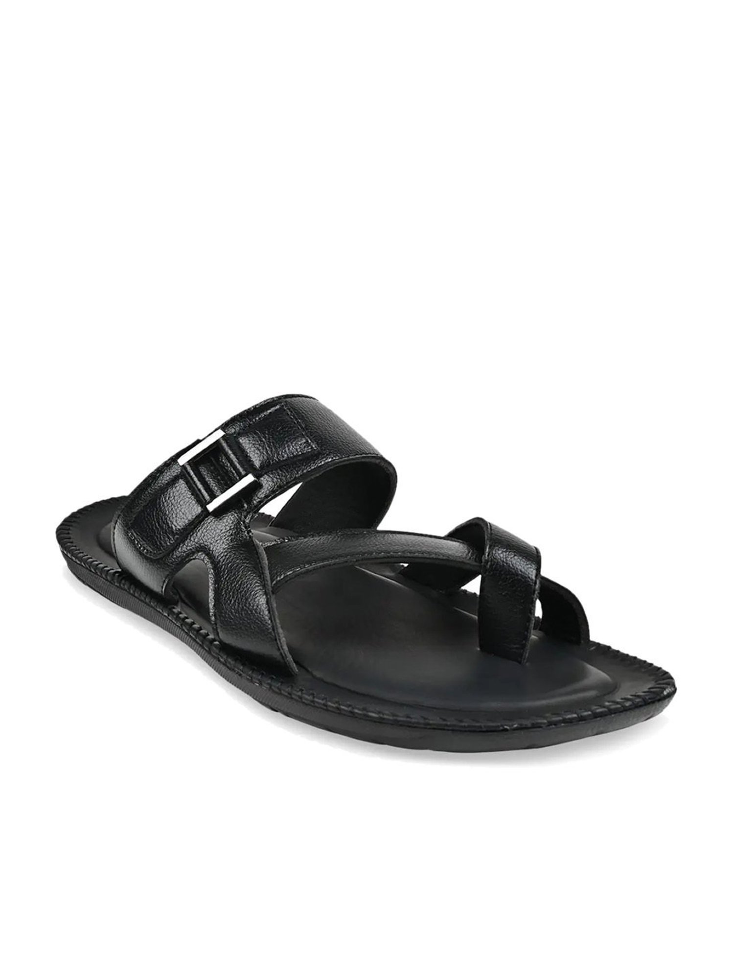 Regal Men's Black Toe Ring Sandals