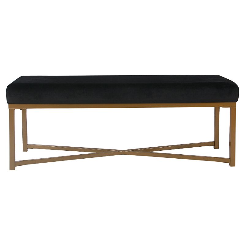 Velvet Rectangle Bench - Black - HomePop