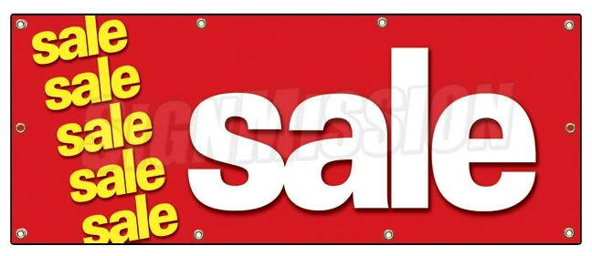 36"x96" SALE BANNER SIGN clearance retail  signs 50% 25% 10% huge must go
