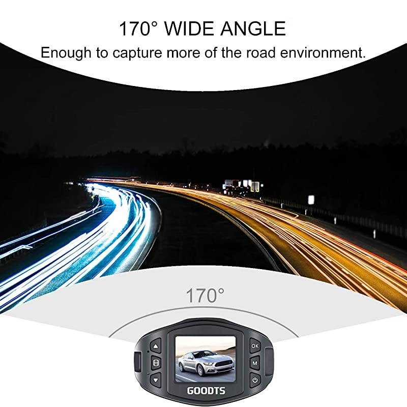 Dash Cam  Full HD 1080P Mini Car Camera Driving Recorder 15 inch Screen 170&deg;Wide Angle Dashboard Camera with GSensor Loop Recording WDR Motion Detection Night Vision 16GB Card Included