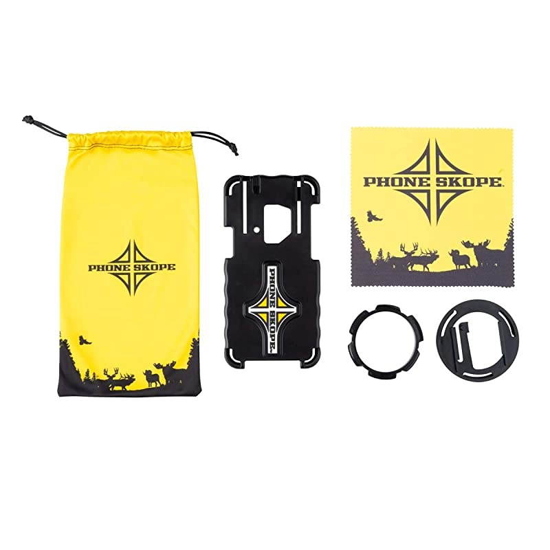 Complete Digiscoping Kit Compatible with iPhones OR Samsung Includes PhoneCase + Eyepiece Adapter + Lens Cloth