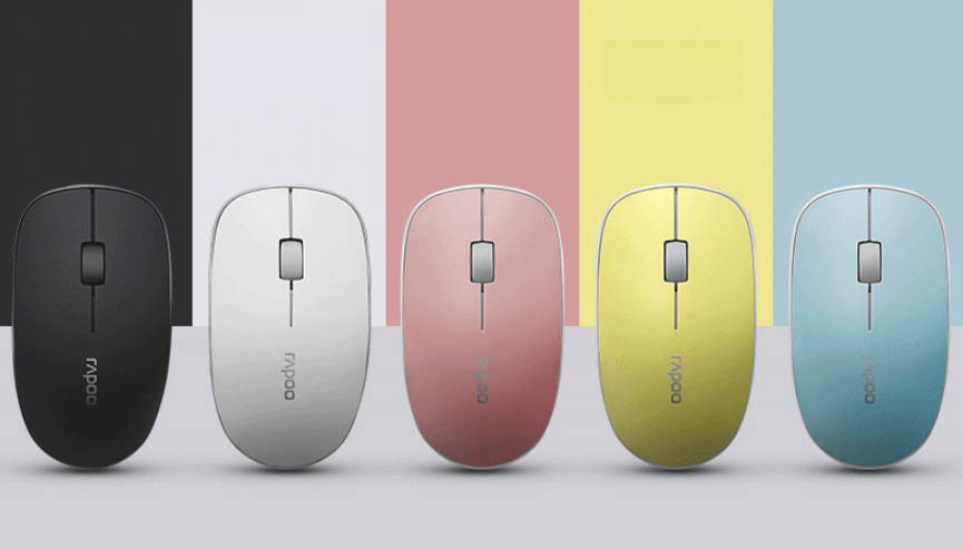 Rapoo Ultra-thin and Portable, Ergonomic Design, Cool Exterior 2.4GHz 10m Wireless Mouse  For Office And Game, Support PC and Laptop - Blue( Clicking Sound Version)