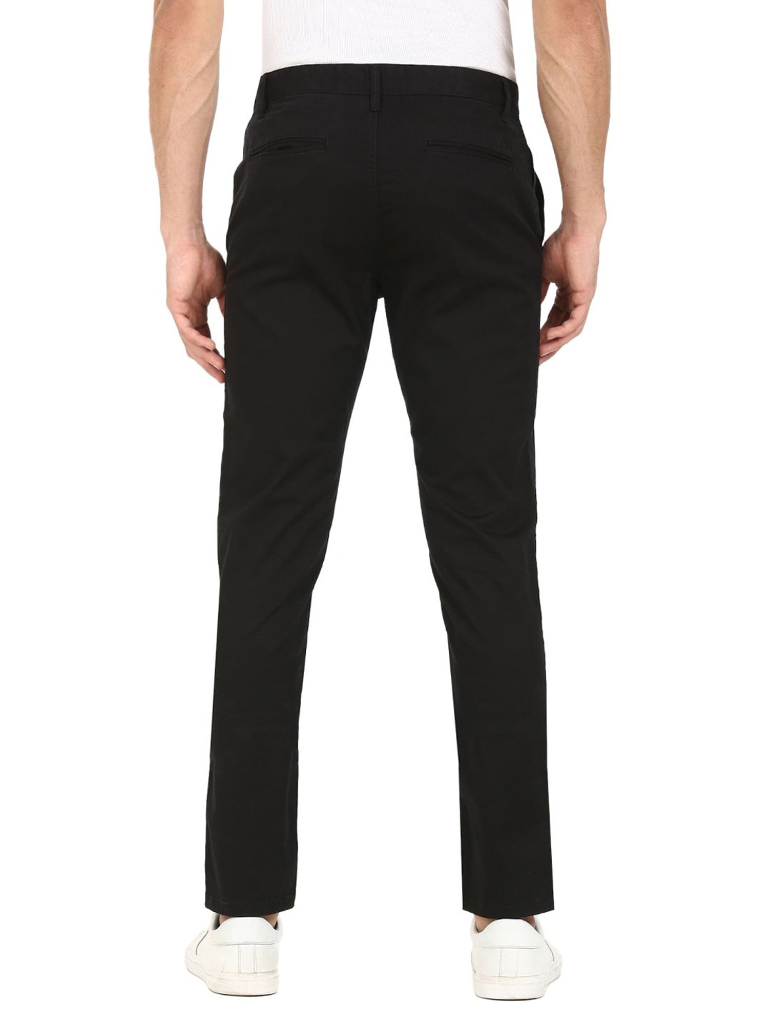 Aeropostale Black Cotton Regular Fit Trousers