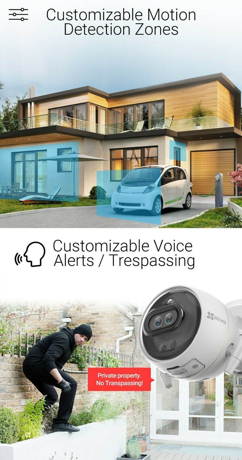 Wireless WiFi Video Doorbell Phone Door Ring Intercom Camera PIR Motion Detect