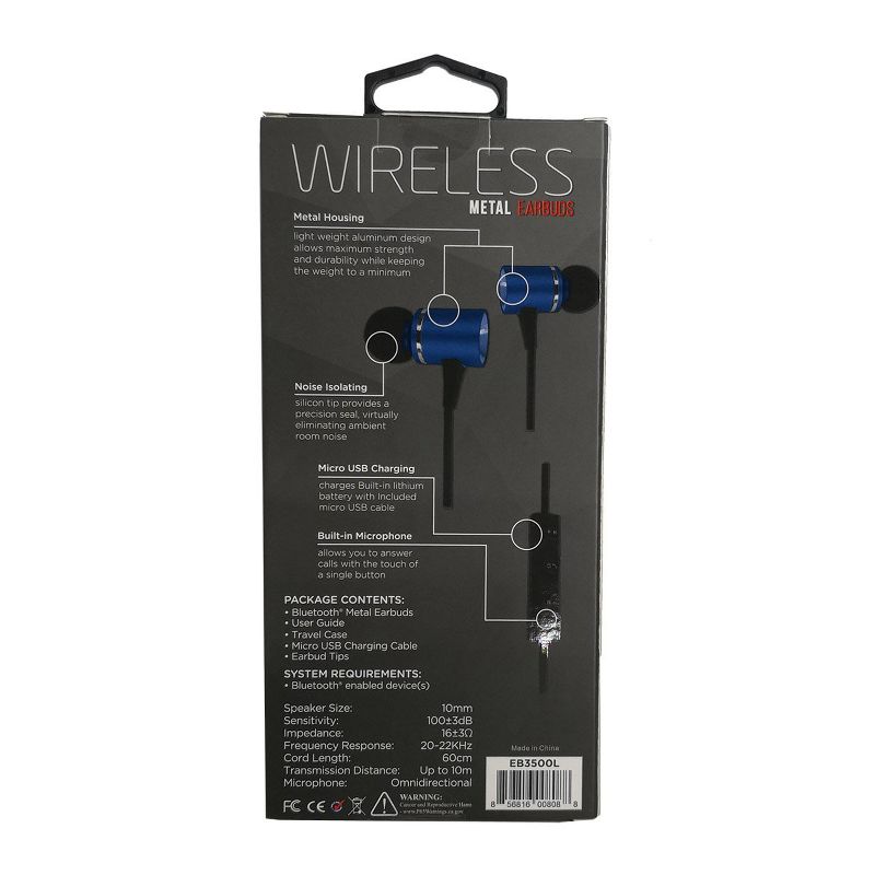 Morpheus 360 EB3500L Wireless Sport Bluetooth Earbuds, Sweatproof Stereo Earphones for Gym, Running, Workout, Mic, Noise Isolating, Dark Blue