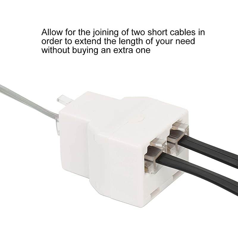 RJ11 6P4C 1 Female to 2 Female Telephone Line Splitters  Telephone Landline Cable Connector and SeparatorWhite4 Pack