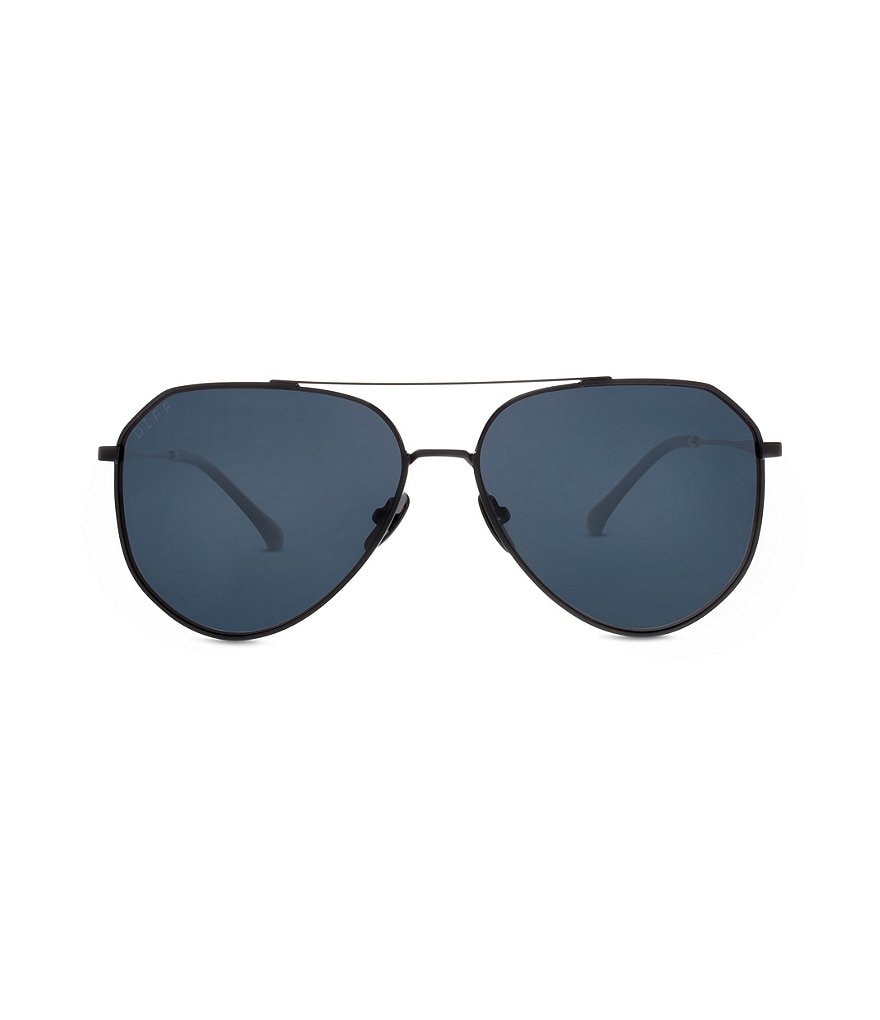 DIFF Eyewear Dash Matte Black + Solid Grey Polarized Lens Sunglasses