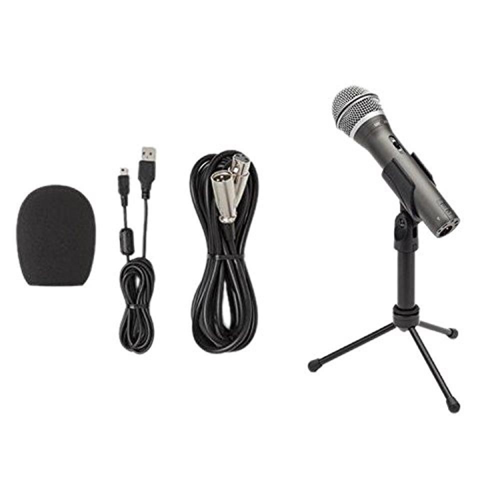 Samson Q2U Handheld Dynamic USB Microphone Recording and Podcasting Kit + Accessory Bundle