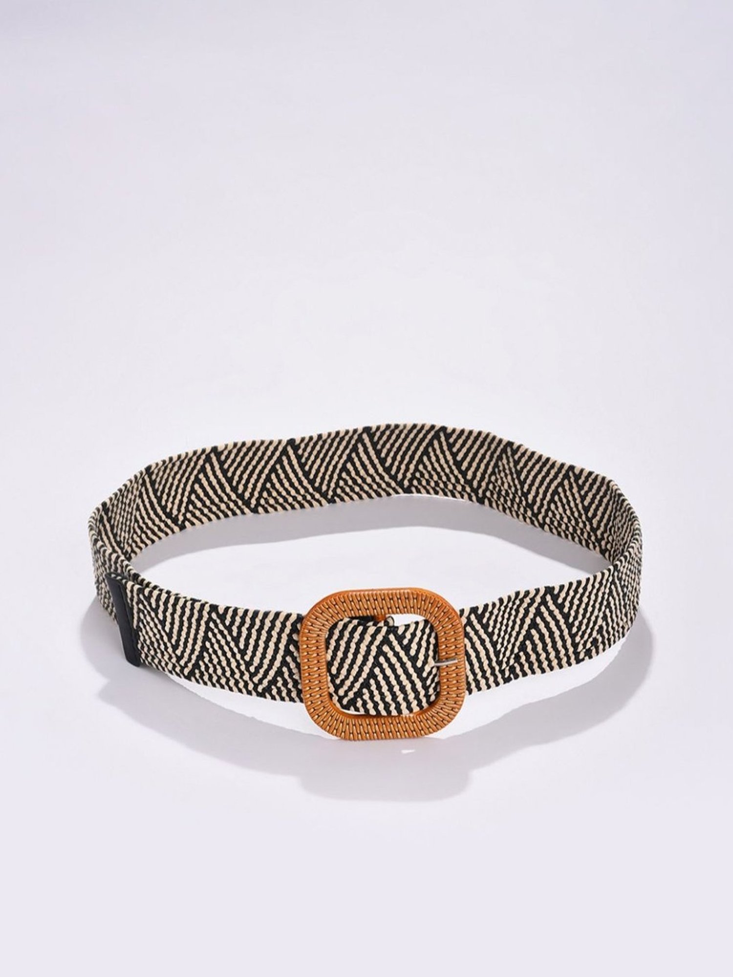 HauteSauce Black Textured Casual Belt for Women