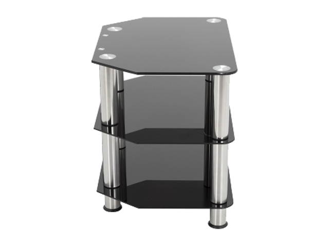 AVF SDC800CM-A up to 42" Chrome Effect / Black Glass Classic - Corner Glass TV Stand with Cable Mangement