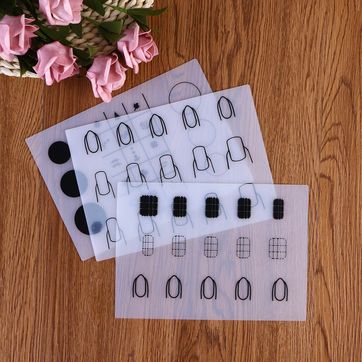 Nail Art Stamping Mat Silicone Workspace Stamping Plate Nail Polish Coloring Practice Pad Nail Sticker Guide Printing Transfer Table Cover Tools Manicure Mat (A Type)