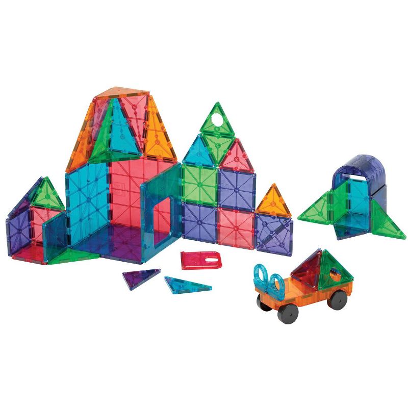 Magna-Tiles 3D Magnetic Building Tiles, Assorted Clear Colors, set of 48