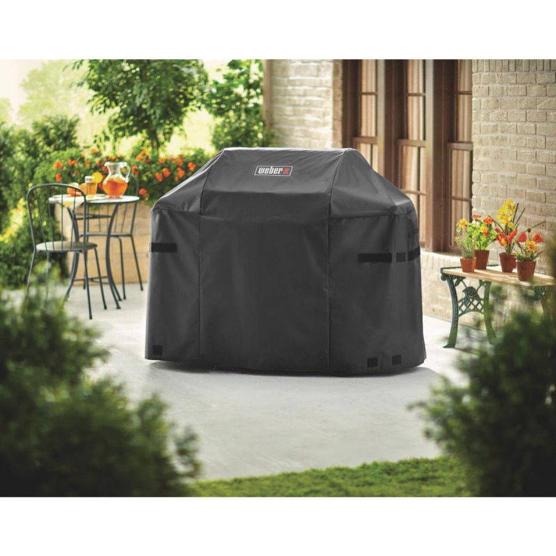 Weber Spirit II 51 In. 3-Burner Black Polyester Gas Grill Cover 7139