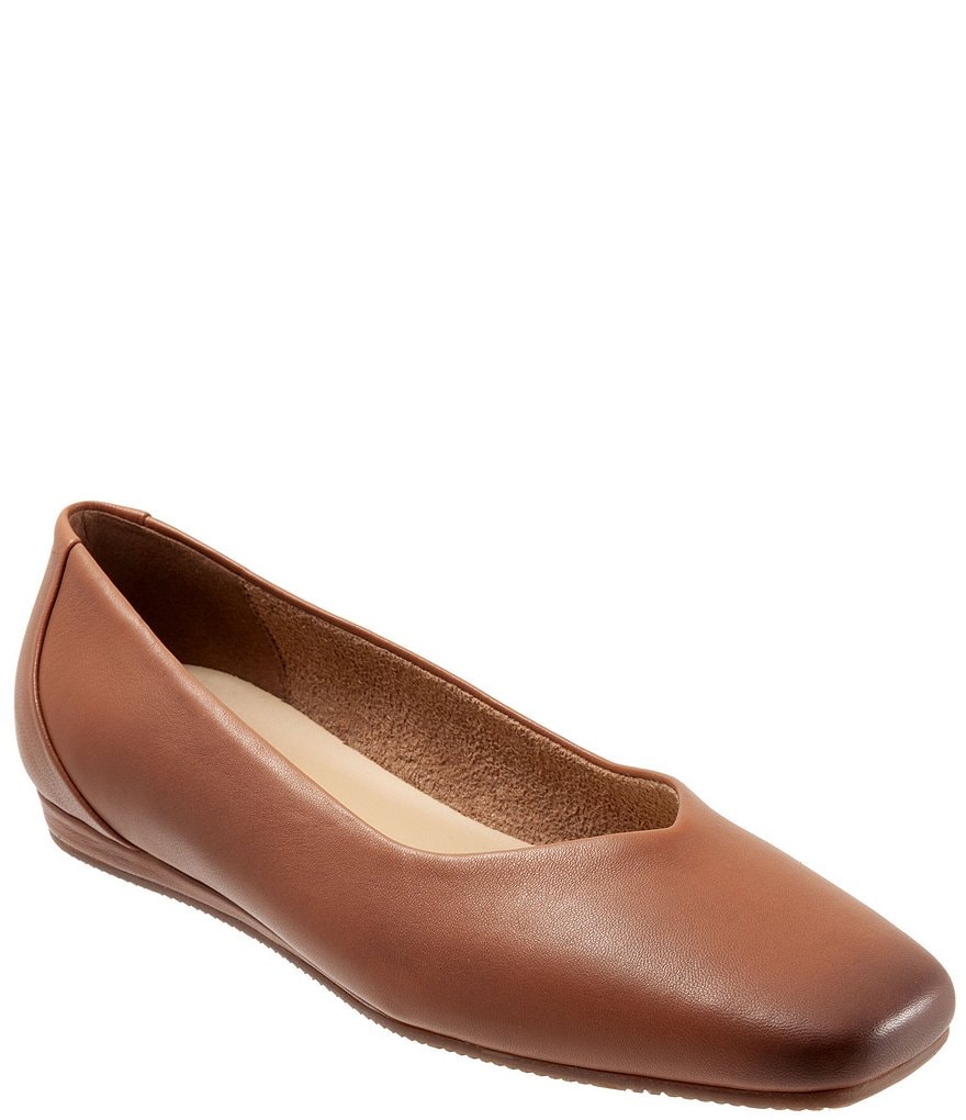 SoftWalk Vellore Leather Square Toe Flats