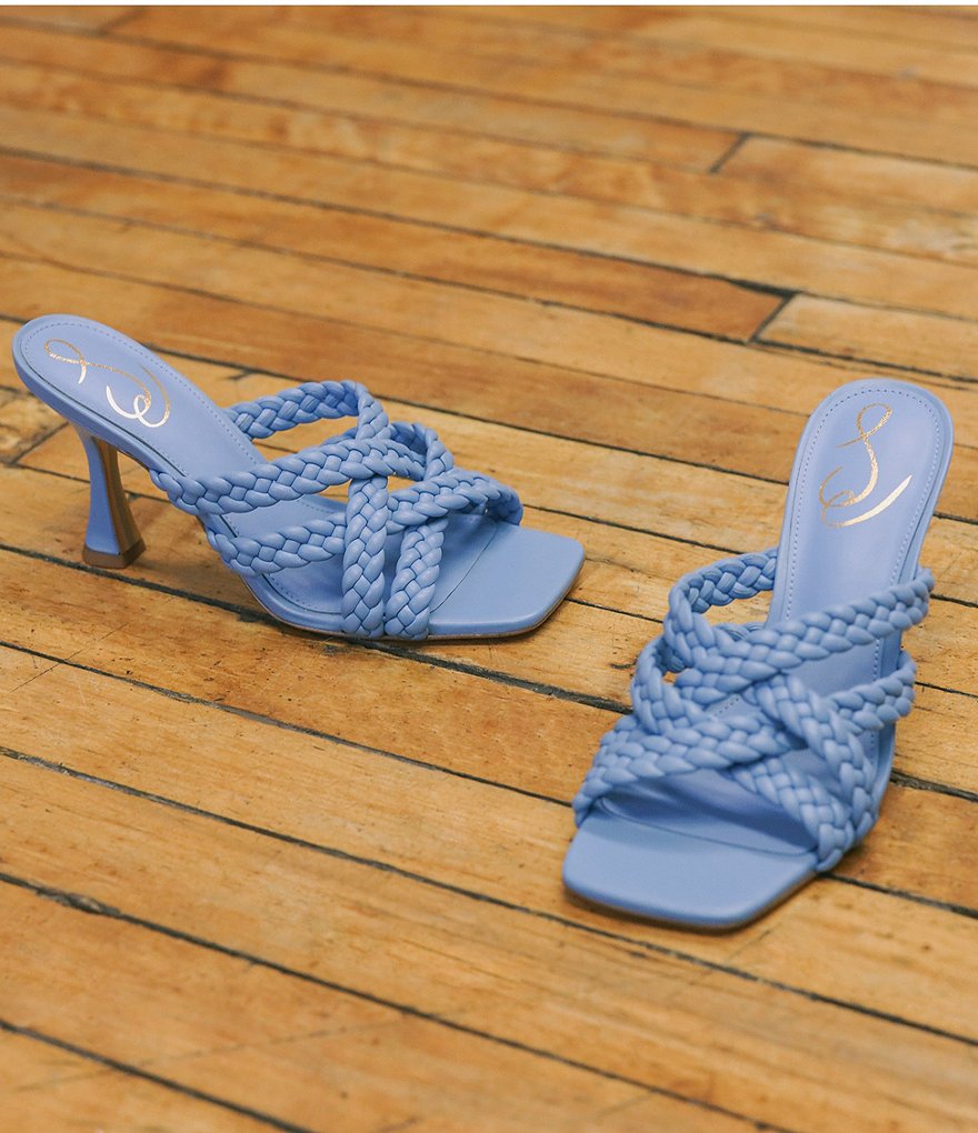 Sam Edelman Marjorie Strappy Leather Woven Dress Mules