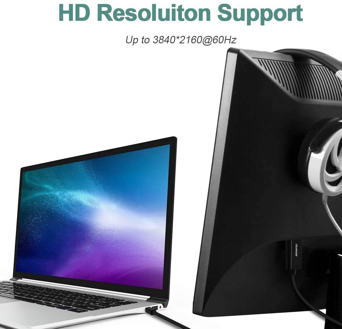 Mini DisplayPort to DisplayPort Cable 4K@60Hz, Mini DP(Thunderbolt Compatible) to DP 6/10 Feet Cable (Male to Male) Gold-Plated Cord