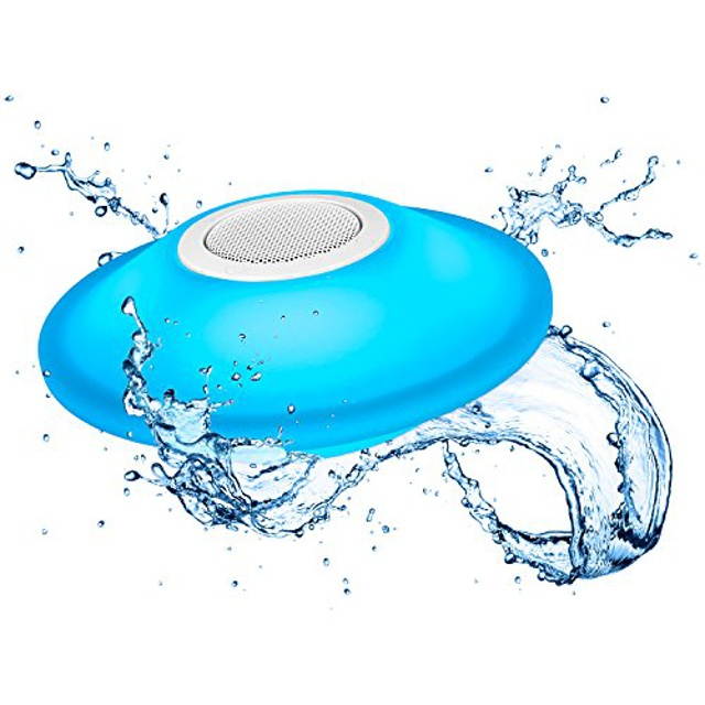 Innovative Technology Floating Waterproof Bluetooth Speaker with LED Lights, Blue