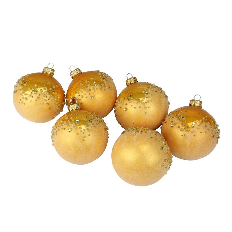Kaemingk 6ct Shiny Ball Christmas Ornament Set 3.25" - Gold