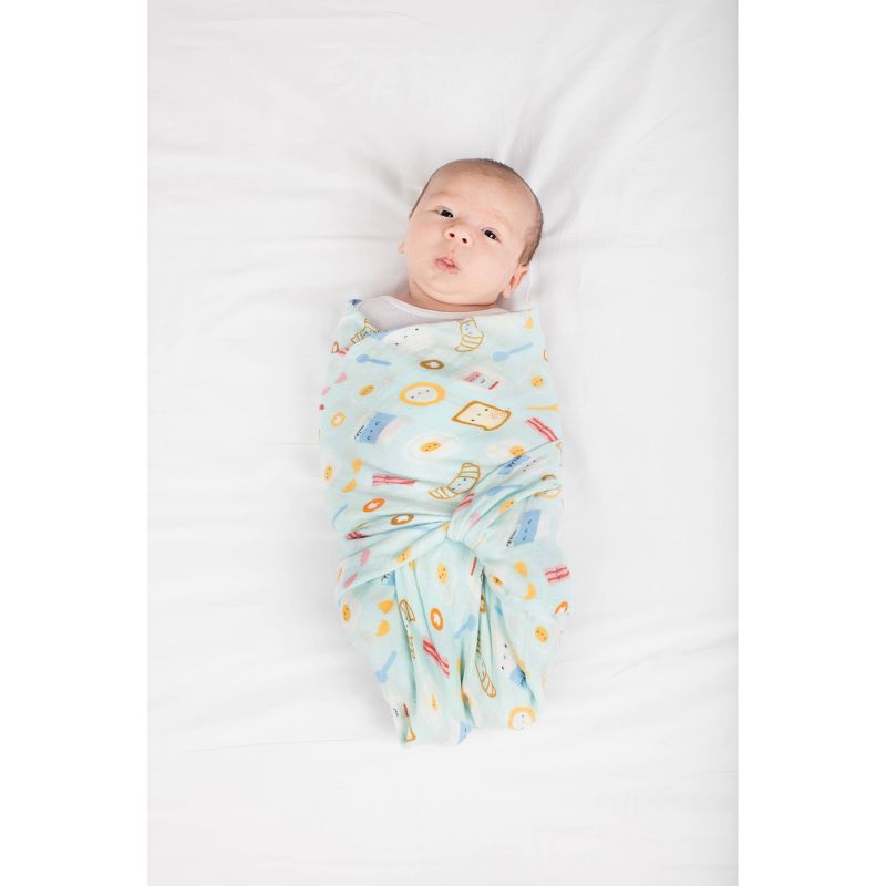 Loulou Lollipop Muslin Swaddle Blanket - Breakfast Blue