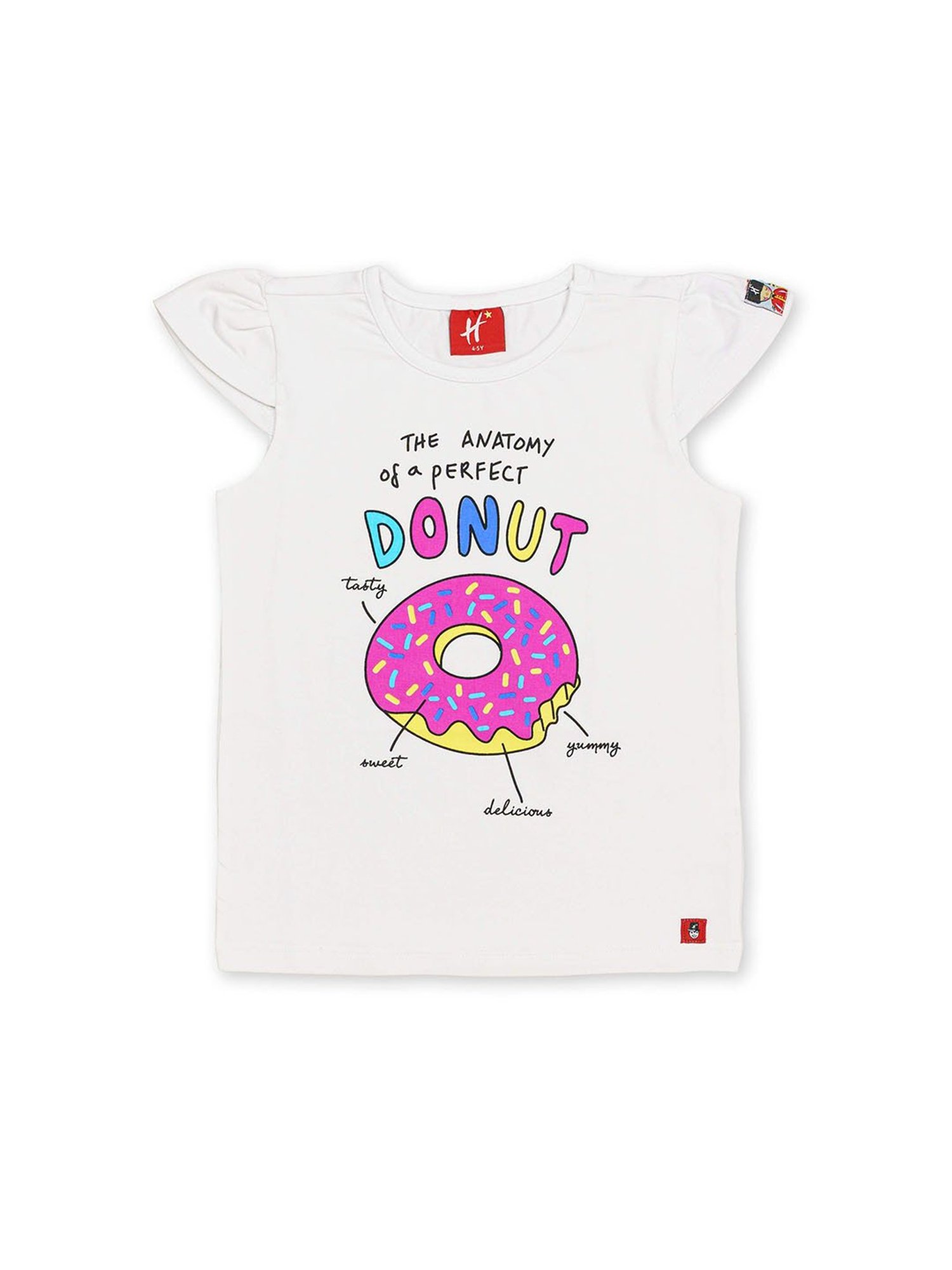H by Hamleys Girls White Printed Top