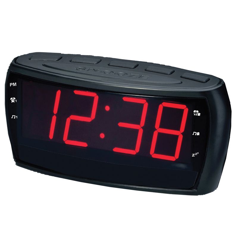 Supersonic Digital AM/FM Alarm Clock Radio withJumbo Digital Display & AUX Input