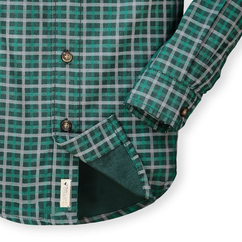 Hope & Henry Infant Plaid Long Sleeve Crew Button Down Shirt - Green 6-12 Months