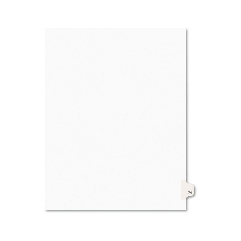 Avery-Style Legal Exhibit Side Tab Divider Title: 74 Letter White 25/Pack 01074