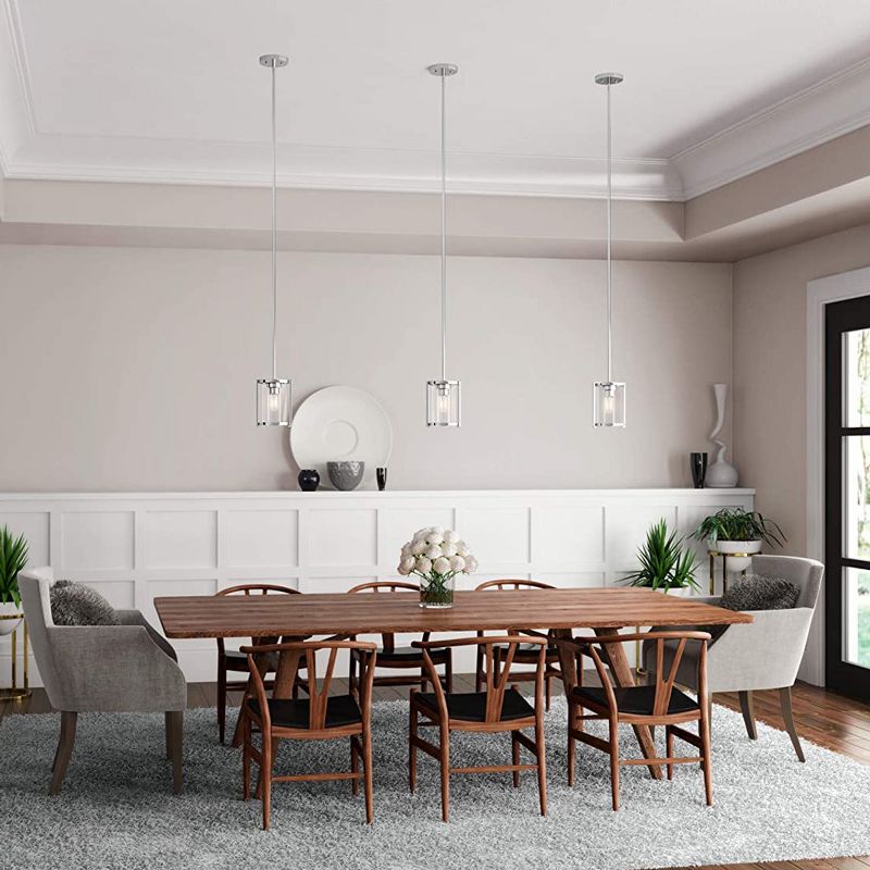 Hunter Fan Company 19004 Astwood 1 Bulb Timeless Art Deco Style Mini Hanging Pendant Light Fixture with Polished Nickel Finish