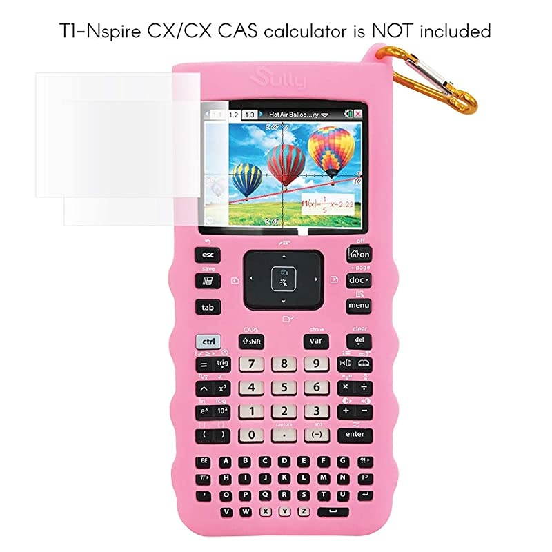 Silicone Skin for Ti Nspire CXCX CAS Handheld Pink wScreen Protector Silicon Cover Case for TiNspire CX Hand held Graphing Calculator Protective AntiScretch Skins Screen Covers