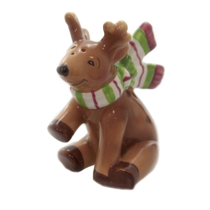 Tabletop 3.5" Reindeer Salt/Pepper Christmas Scarf Cosmos Gifts Corp.  -  Salt And Pepper Shaker Sets