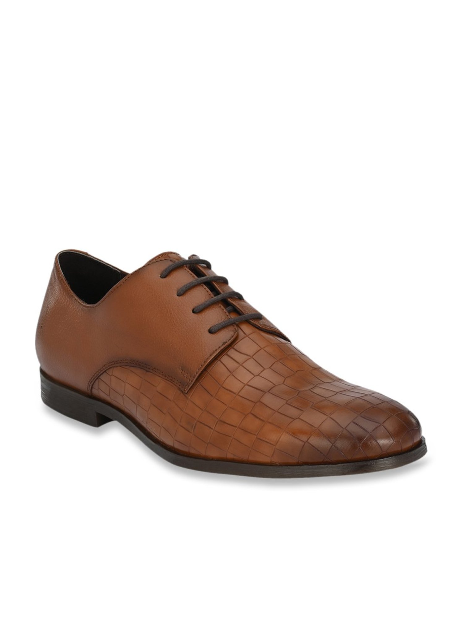 Delize Men's Tan Derby Shoes