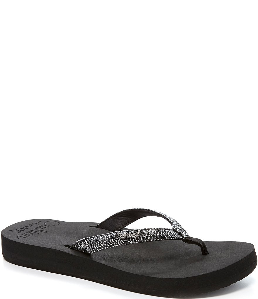 Reef Star Cushion Sassy Snake Embossed Glitter Flip Flop