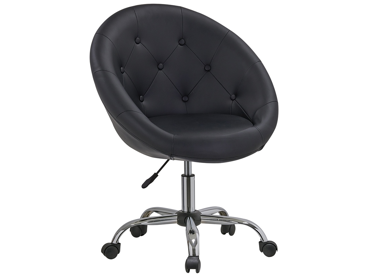 Swivel Height Adjustable Task Chair Tufted PU Leather Upholstered Office Chair