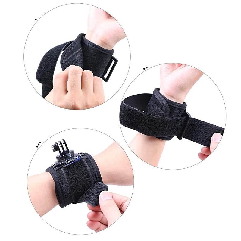 Wrist Strap Mount Compatible with GoPro Hero 9/8/7/2018/6/5 Black,Session 5,Silver 4,DJI Osmo Action,Insta 360 ONE R,AKASO/Campark and More
