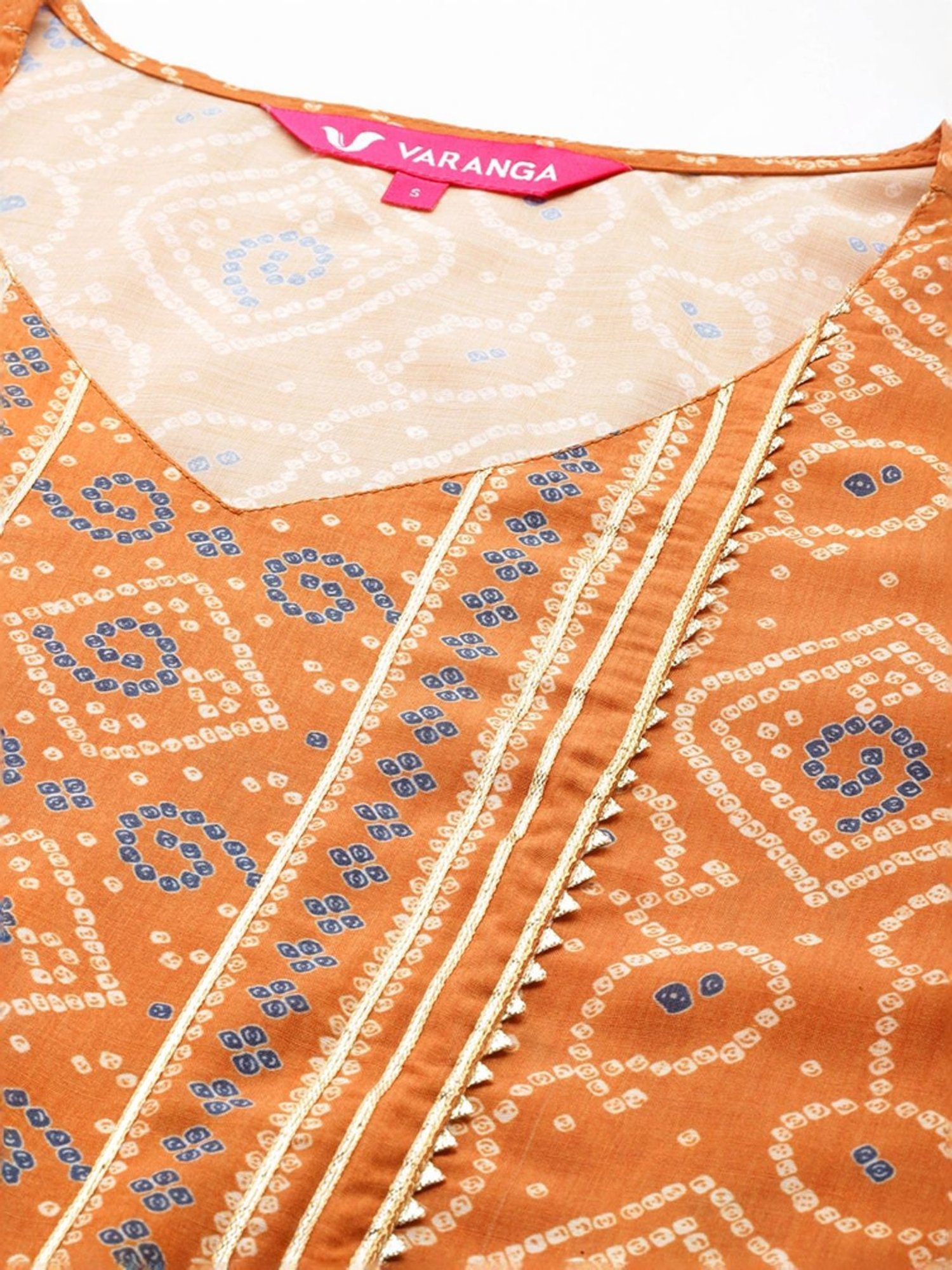 Varanga Rust Printed Kurta Pant Set With Dupatta