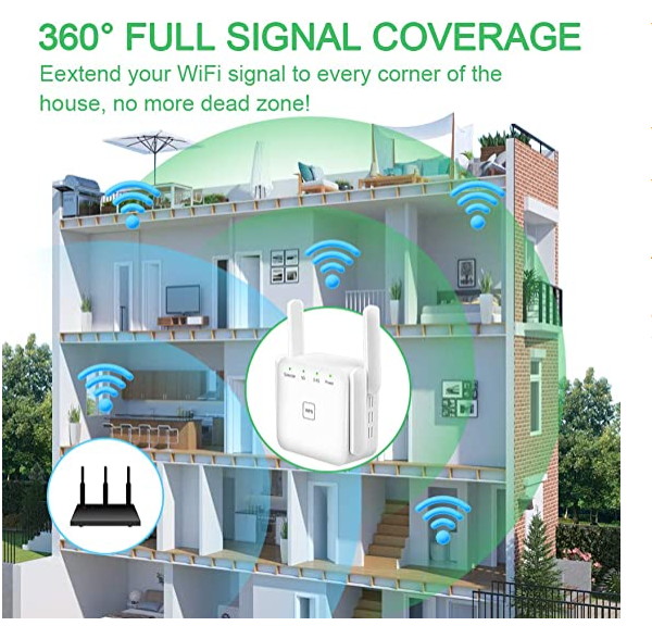 WiFi Extender, Covers Up to 2152 Sq.ft and 20 Devices, Up to 1200Mbps Dual Band WiFi Range Extender, WiFi Booster to Extend Range of WiFi Internet Connection