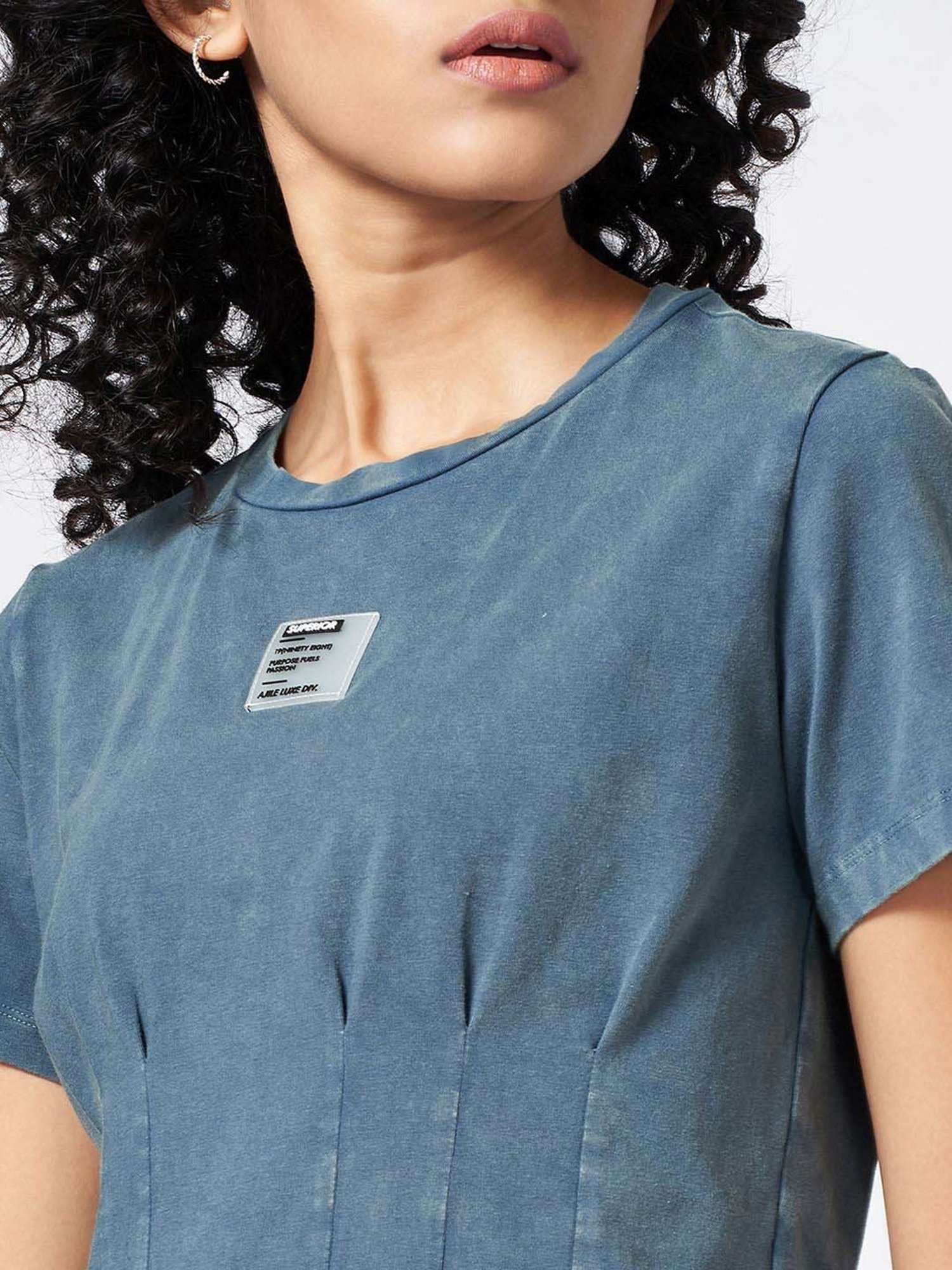 Ajile by Pantaloons Blue Plain T-Shirt