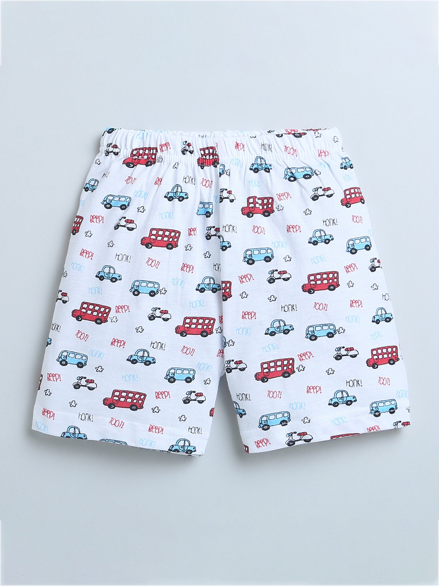 Bumzee Kids White & Yellow Printed Shorts (Pack Of 2)