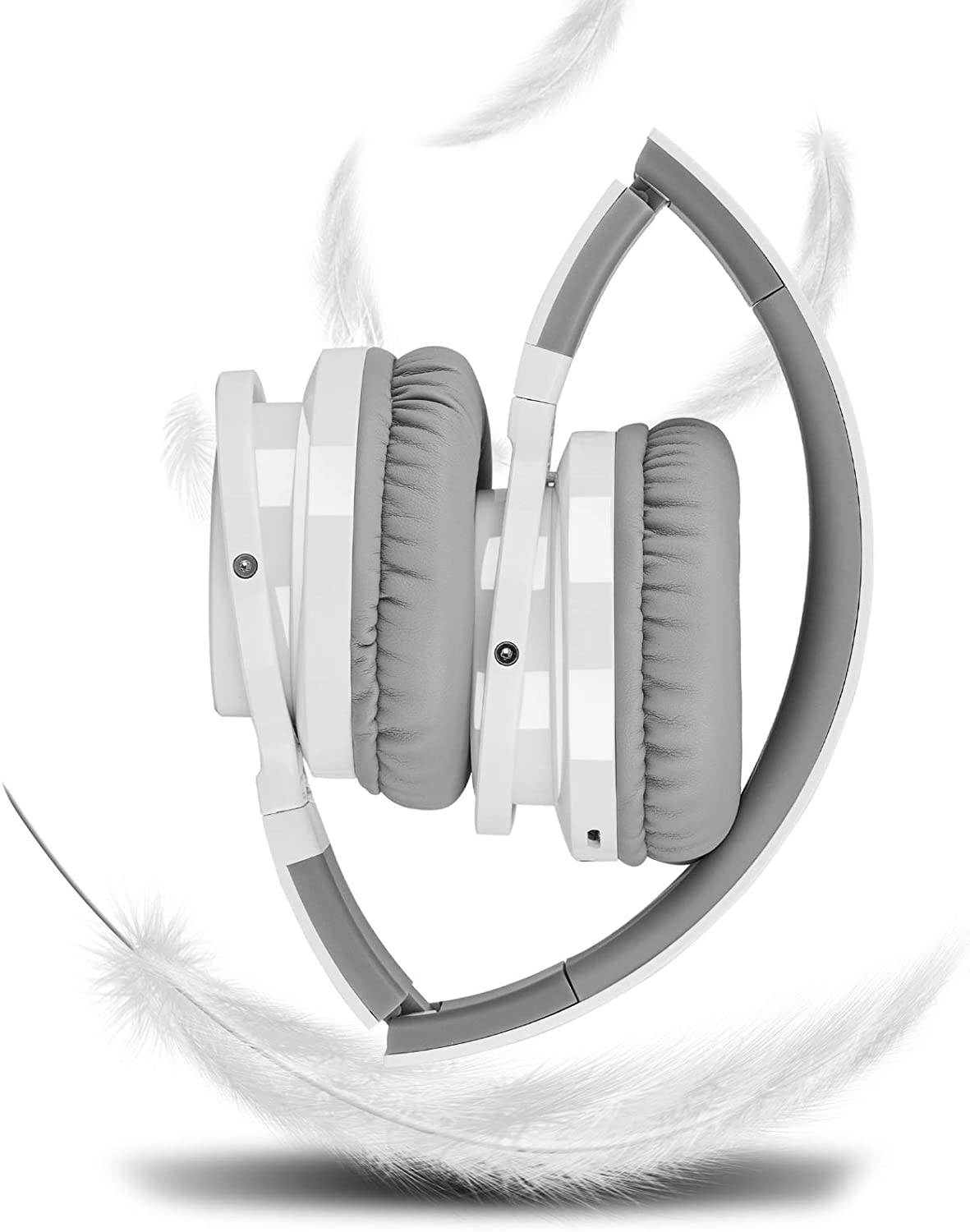 LUUSAMA Active Noise Cancelling Headphones Bluetooth Wireless Headphones Over Ear,  30 Hours Playtime for Travel/Work, White
