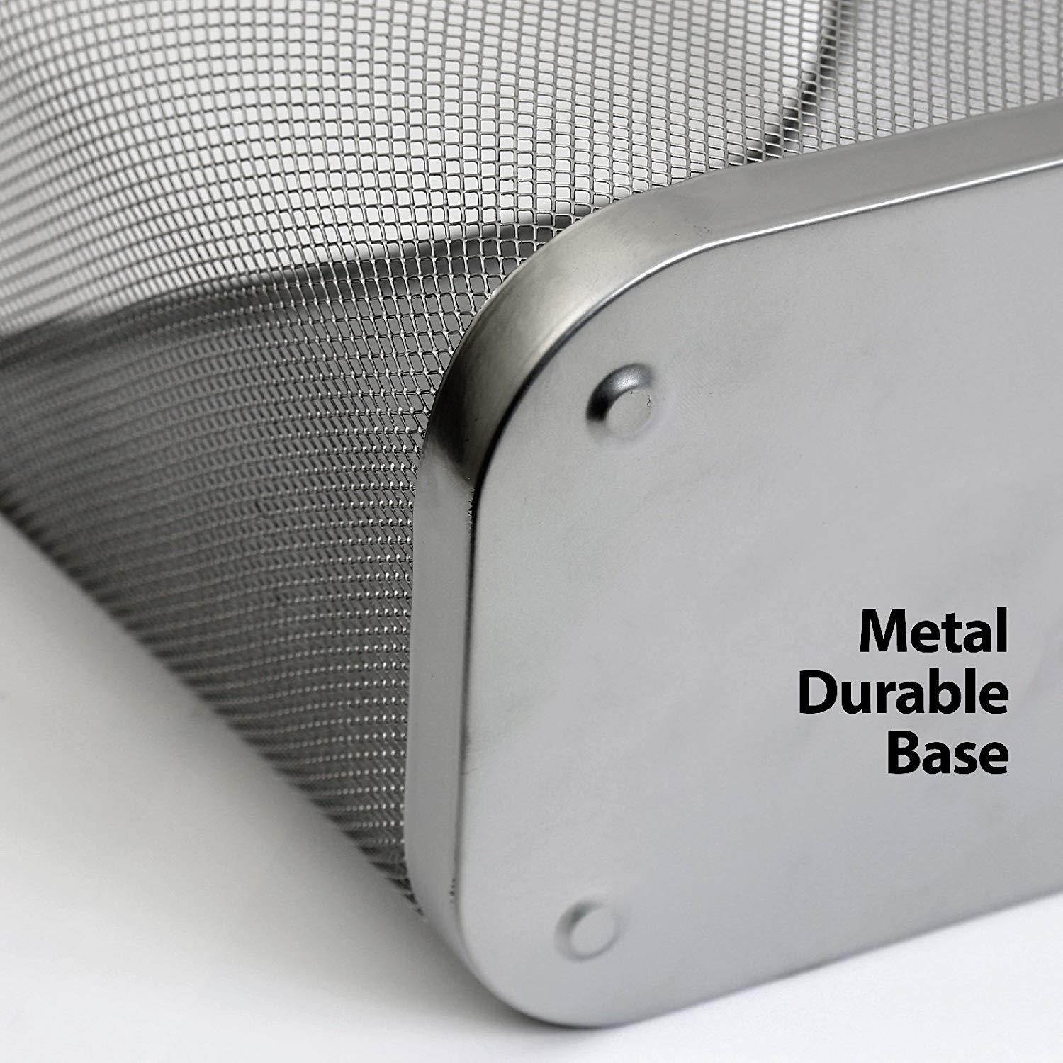 Ybmhome Steel Mesh Rectangular Open Top Waste Basket Bin Trash Can for Office Home 8x12x12 Inches 1042s-6 (6, Silver)