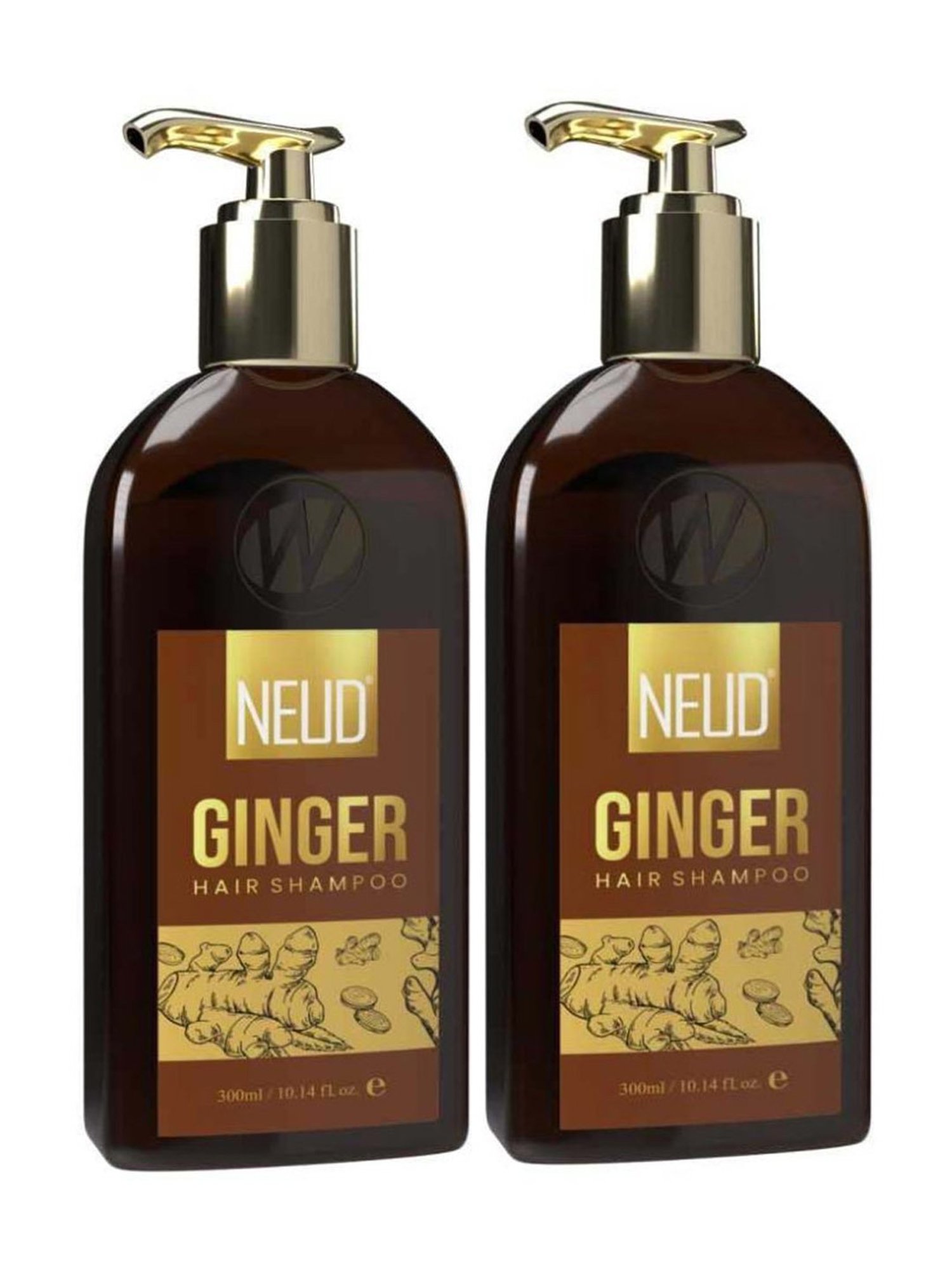 NEUD Premium Ginger Hair Shampoo - 300 ml Each (Pack of 2)