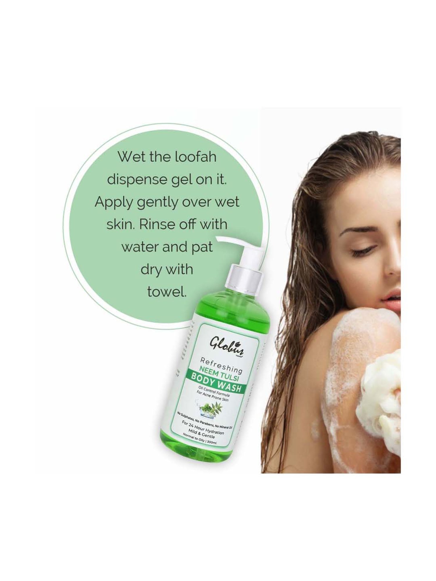 Globus Naturals Refreshing Neem Tulsi Body Wash - 300 ml