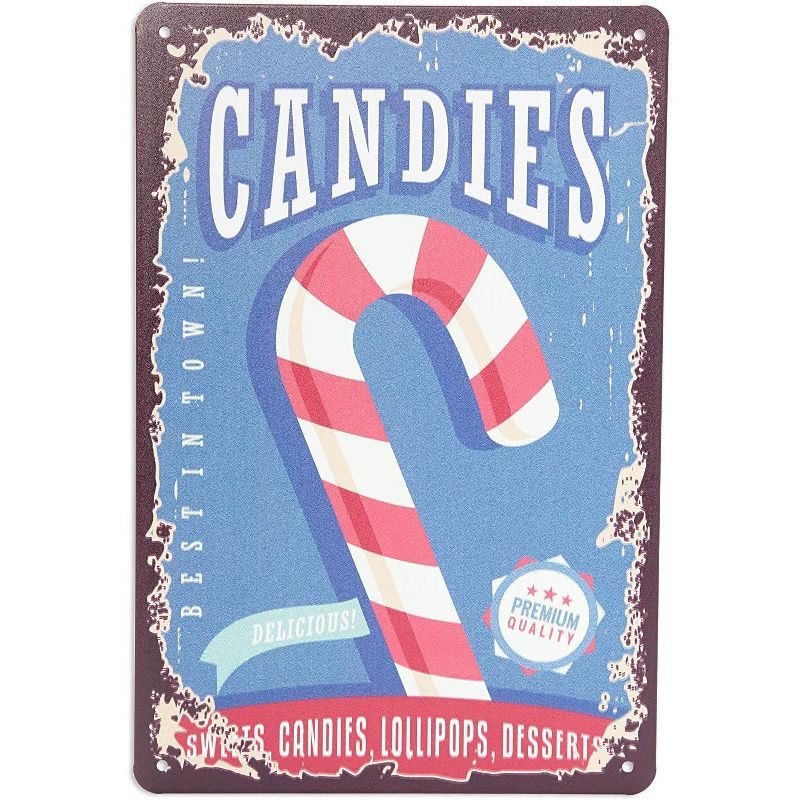 Okuna Outpost 6 Pack Retro Metal Kitchen Signs, Vintage Food Wall Art (8 x 11.8 in)