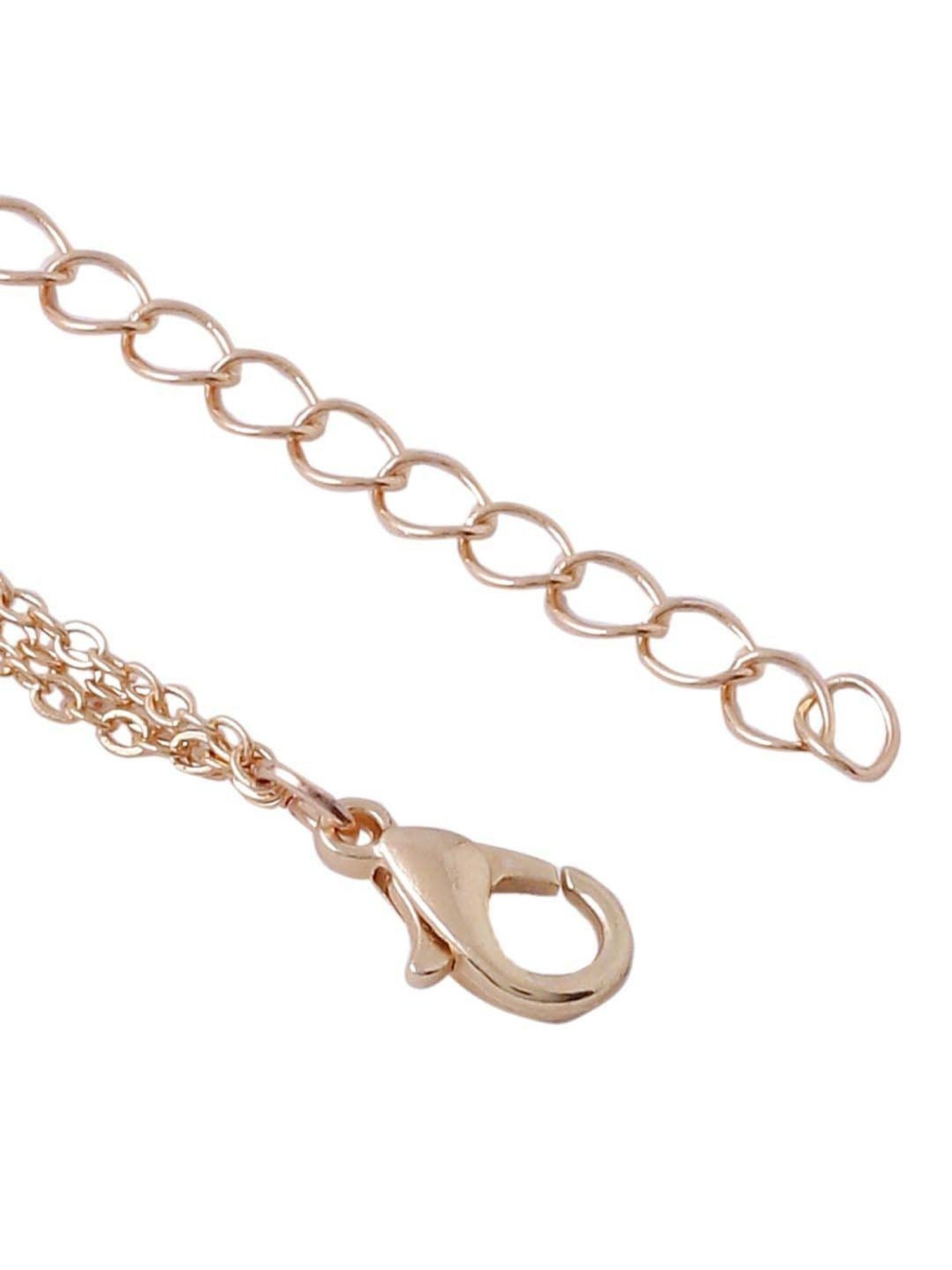 Karatcart Golden Sea Shell and Textured Disk Multicharm Multilayered Chain Women