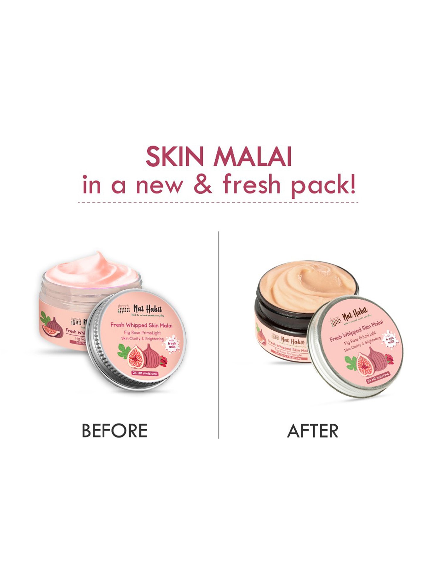 Nat Habit Fig Rose PrimaLight Fresh Whipped Skin Malai - Pack of 2
